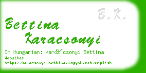 bettina karacsonyi business card